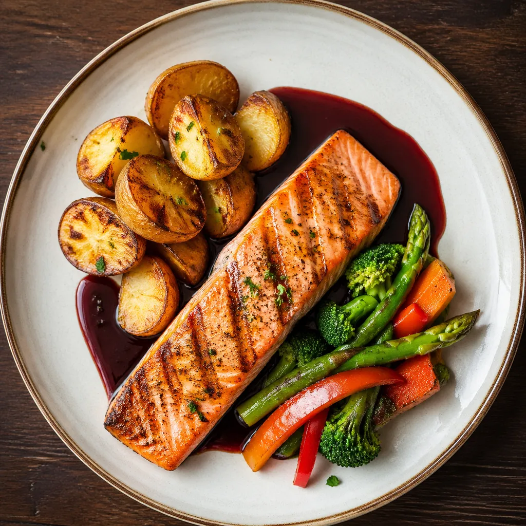 Grilled atlantic salmon